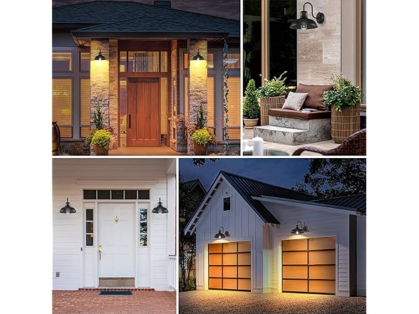 2-Pack Dusk to Dawn Wall Sconces, Black