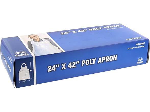 Royal Lightweight Poly Aprons, 24" x 42", Box