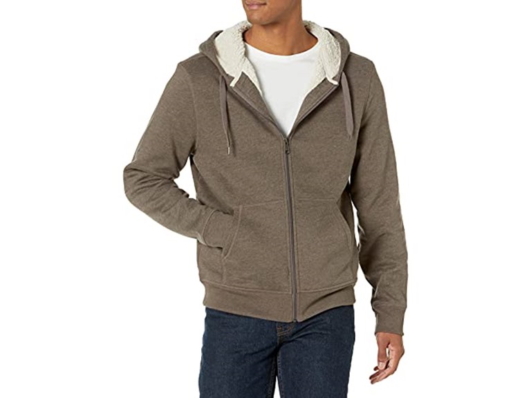 Amazon Essentials Mens Sherpa Lined Full Zip Fleece Hoodie Sweatshirt