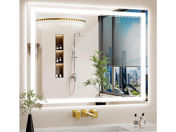 WISSMIELS Anti-Fog LED Bathroom Mirror