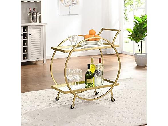 FirsTime & Co. Gold Odessa Bar Cart 28in
