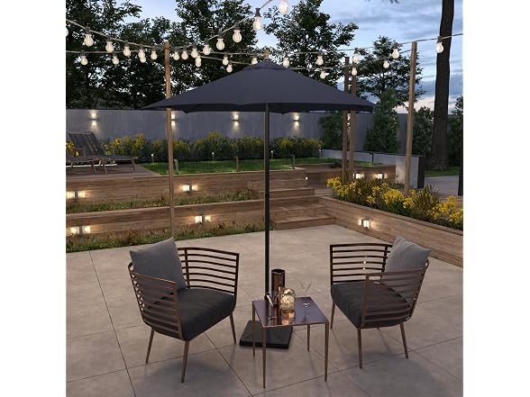 Sunline 7.5 ft Patio Umbrella with Crank Navy Blue - Gallery 2