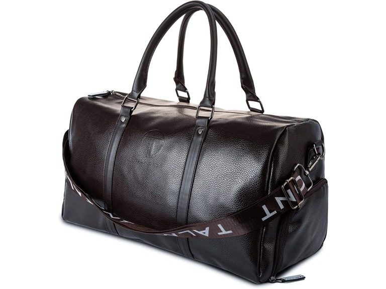 17.7 inch Gym Duffle Leather Travel Bag