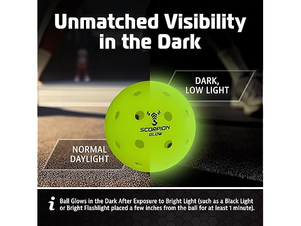 SCORPION 3-Pack Glow The Dark Pickleballs