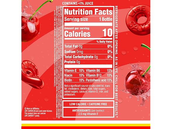 12PK Sparkling Ice LIFESAVERS Wild Cherry, Zero Sugar
