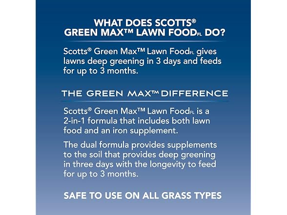 Scotts Scotts Green Max Lawn FoodFL, 30.30 lbs.