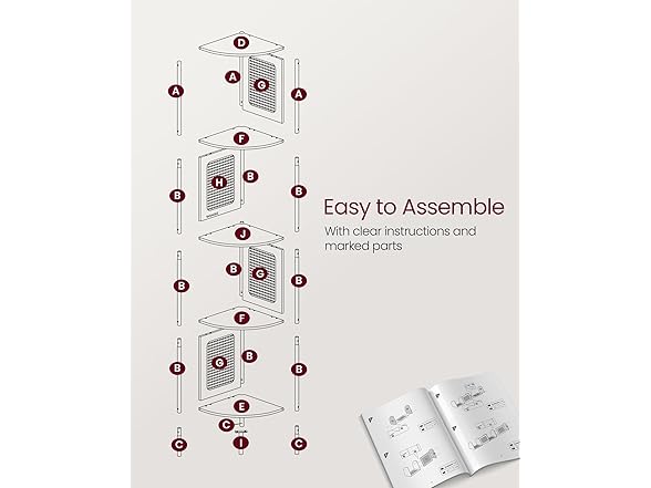 VASAGLE 5-Tier Corner Shelf Stand