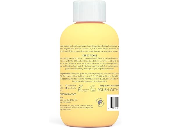 ella+mila Jojoba Nail Polish Remover Non-Acetone