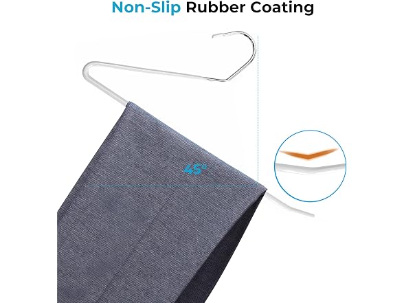 CROS 20 Pack Non-Slip Pants Hangers White