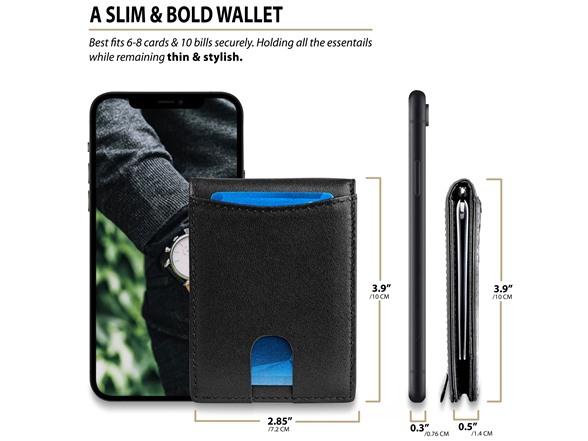 RFID Blocking Slim Leather Wallet