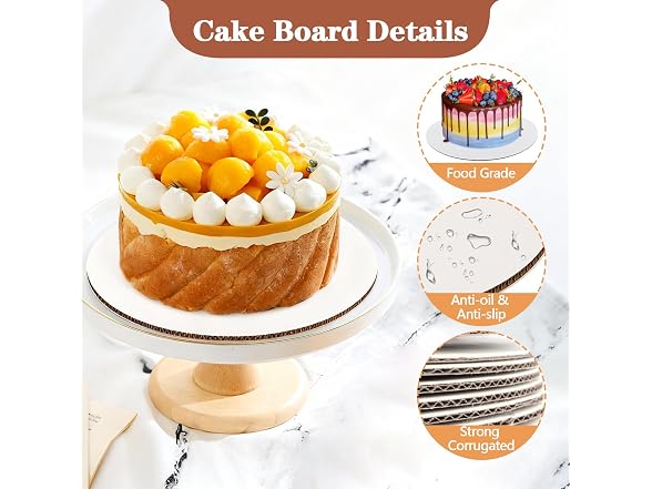 Demiwise 50PCS 10 Inch Round Cake Boards