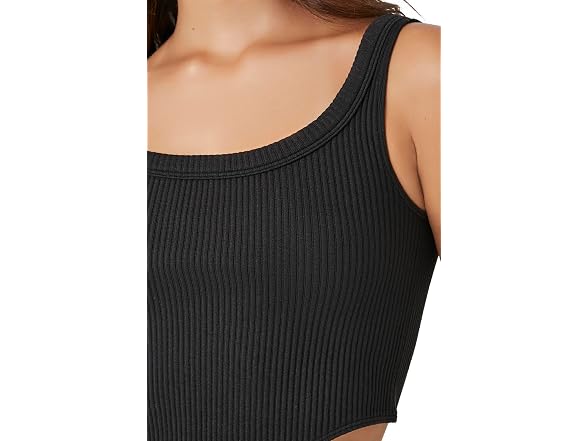 Forever 21 (L) Seamless Curve-Hem Cropped Top