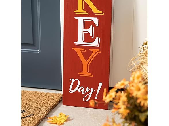 Glitzhome Wooden Happy Thanksgiving Porch Sign