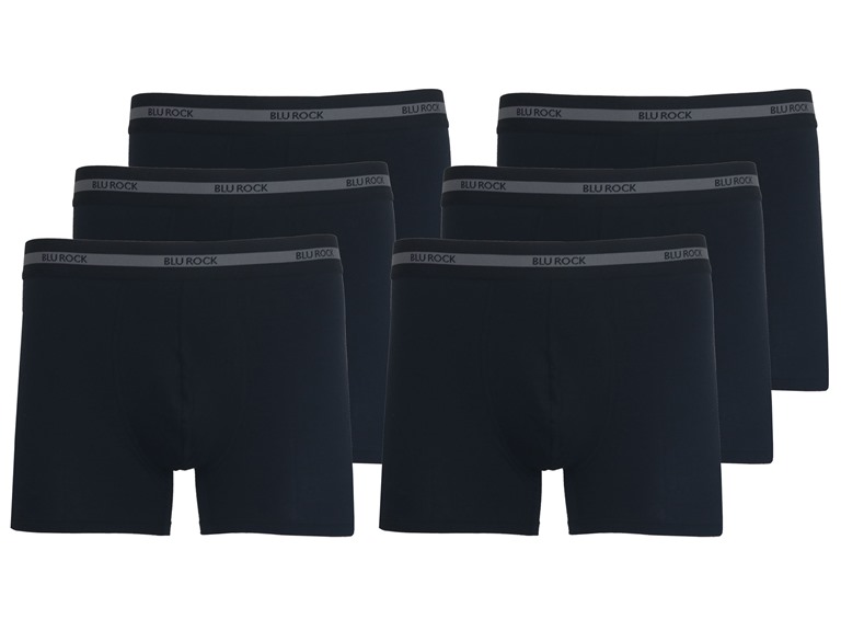 BLU ROCK WC-----J/MBB-565 / BK-BK / S Small Mens Cotton Flex Stretch Boxer Briefs Black x6