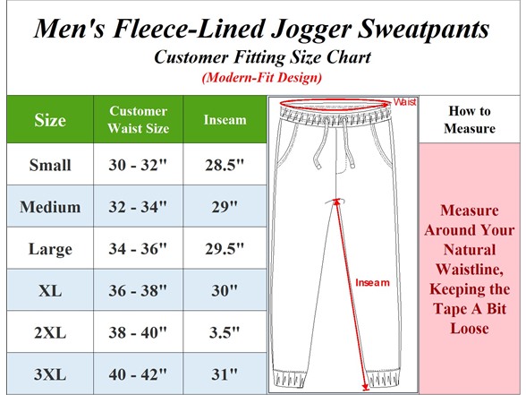 3Pk Mens Fleece Lined Jogger