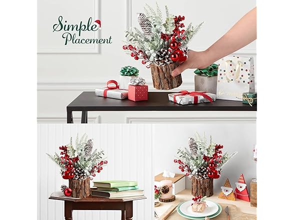 KISIQI Artificial Christmas Tree, 2 Piece Set