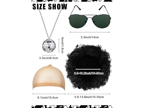 6 PC Men's 70s Disco Costume Set