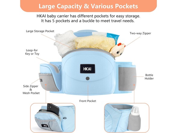 Baby Hip Carrier w/ Adjustable Waistband