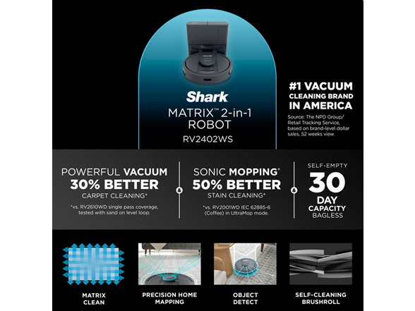 SHARK RV2402WS_S&D IQ 2-in-1 Robot Vac & Mop