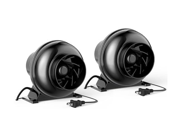 HealSmart 4 Inch Inline Duct Fan, 195 CFM 2 Pack