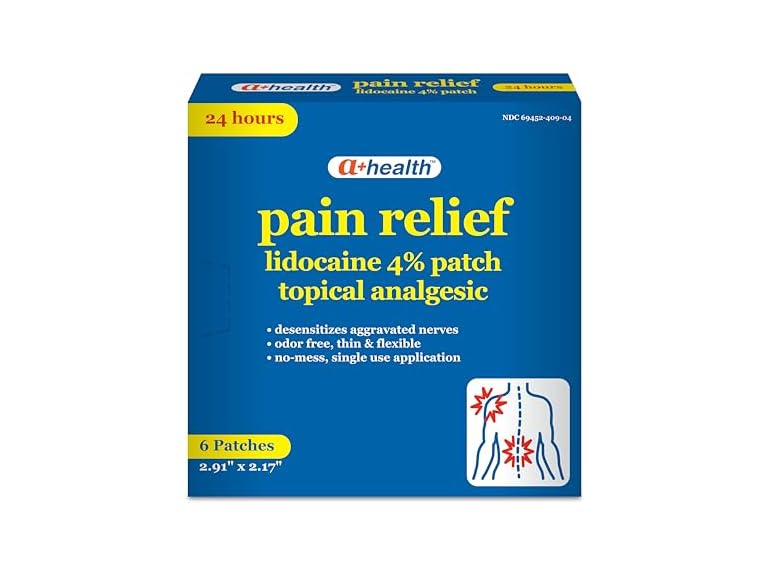 A+Health Lidocaine Patches 4% 6ct