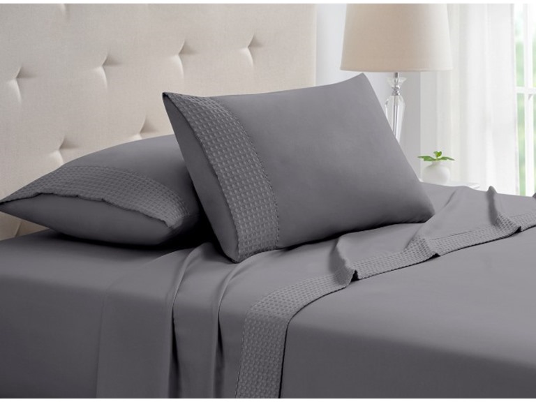 Rayon From Bamboo 4Pc 1800 Count Waffle Hem Sheet Set - Gallery 20