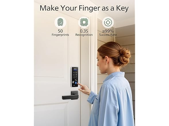 Philips DDL210X Fingerprint Keyless Entry Door Lock Satin