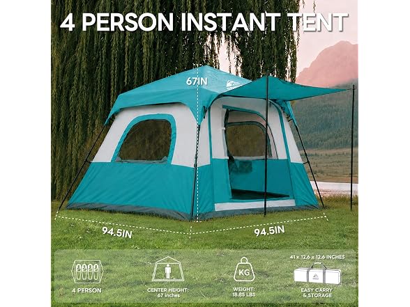 Hewolf Instant Tent 4-6 Person Camping