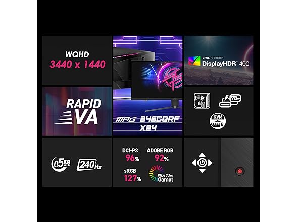 MSI 34" UWQHD Curved Monitor | MPG 346CQRF X24