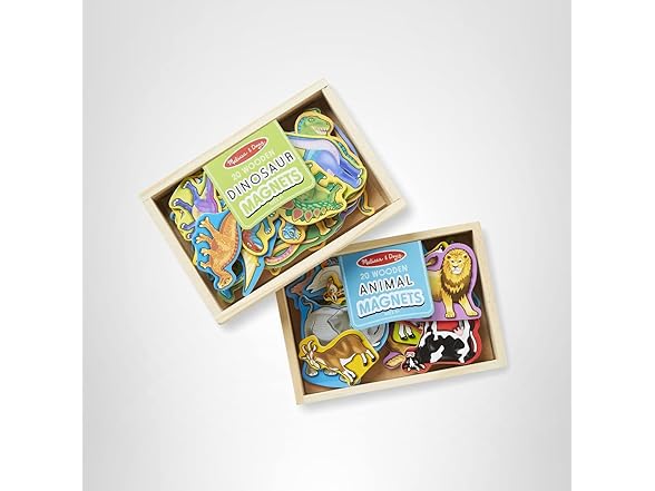Melissa & Doug Wooden Magnets Set - Animals and Dinosaurs