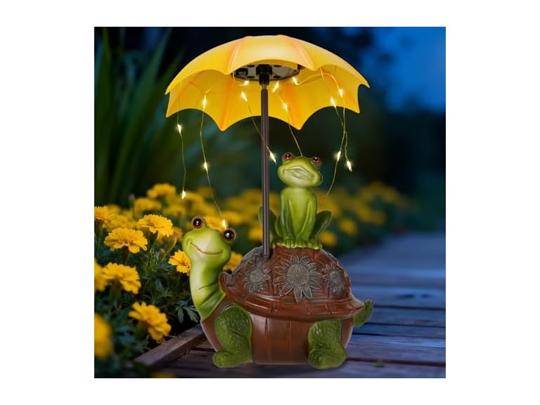 Paxato Solar Garden Statues Decor Turtle