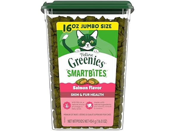 Greenies Cat Treats, Feline Smartbites, Skin & Fur Health