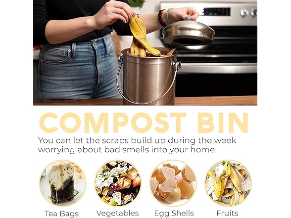 EPICA Countertop Compost Bin Kitchen | 1.3 Gallon