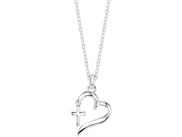 Cross and Heart Pendant Necklace