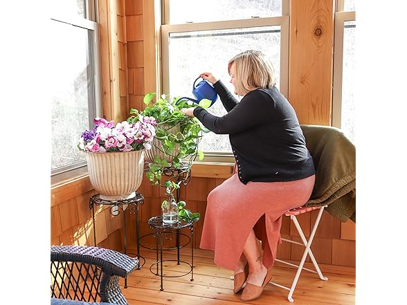 Sunnydaze Carlotta 14.75" Metal Outdoor Plant Pot Set- Set of 4