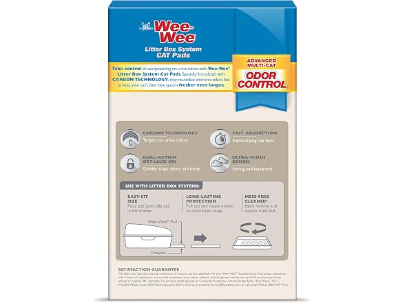 Four Paws Wee-Wee Cat Litter Box System Pads, 10 Count
