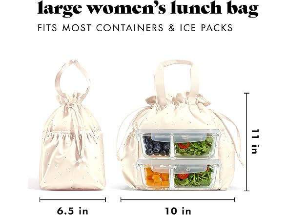 Fit & Fresh Lunch Bag for Women Ivory Daisies