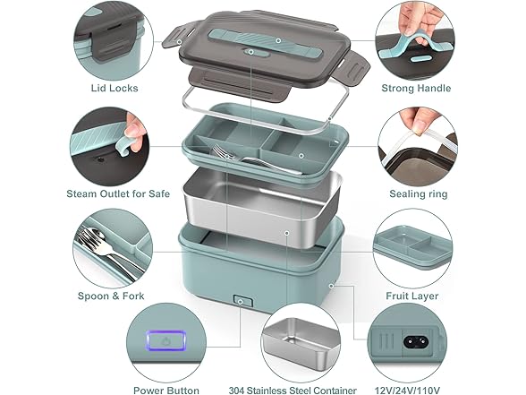 WisaKey 1.8L Electric Lunch Box