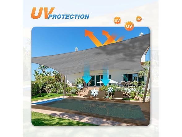 TANG TANG Sun Shade Sail 10' x 14' Rectangle