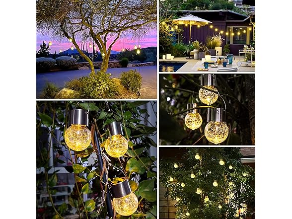 Bosceos 12Pack Hanging Outdoor Solar Lights