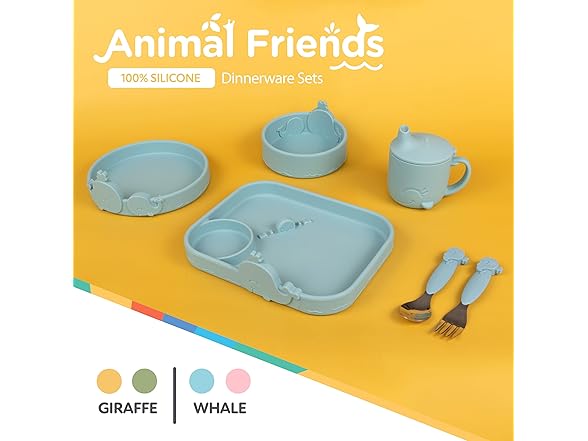 Nuby Animal Friend Silicone Round Toddler Bowl