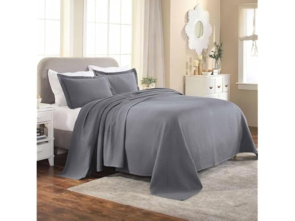 Superior Cotton Lightweight Bedspread Set, Basketweave Matelass