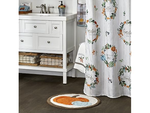 SKL Home Fall Nature's Harvest Bath Towel, White