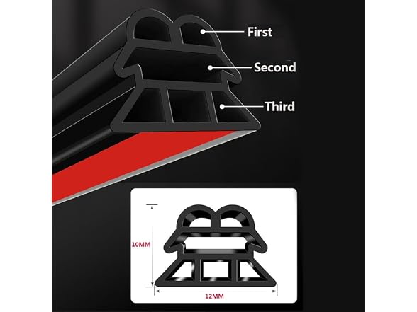 Generic APP-Auto-141 5M 3-Layer Car Door Seal Strip