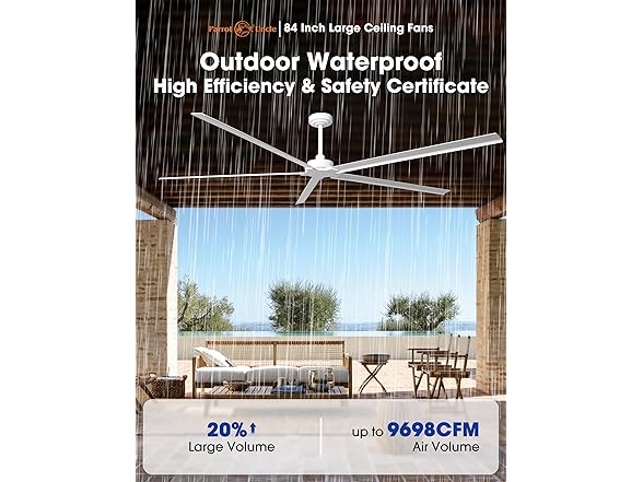 Parrot Uncle F8006WH-PU 84" Waterproof Ceiling Fan