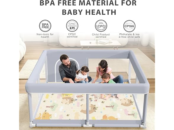 XVISHX 50x50" Baby Playpen with Mat