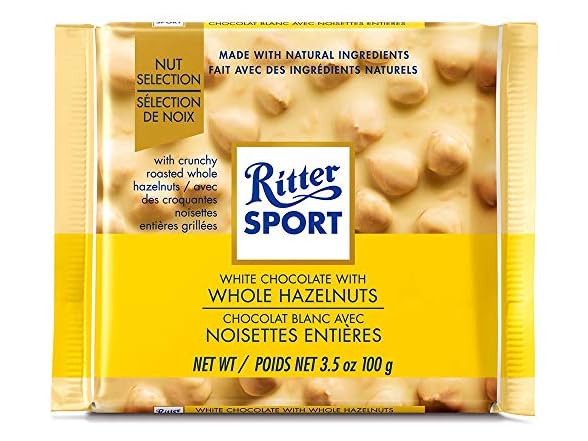 1CT Ritter Sport White Chocolate with Whole Hazelnuts