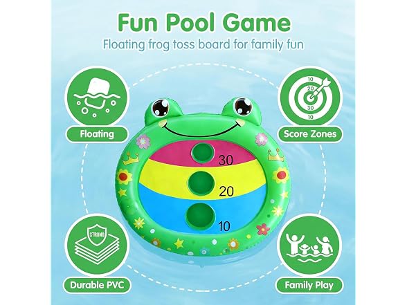 2 Pack Inflatable Frog Pool Cornhole
