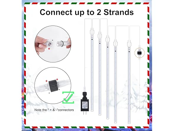 Minetom Meteor Shower Lights Outdoor, 16" 864 LED Icicle Lights