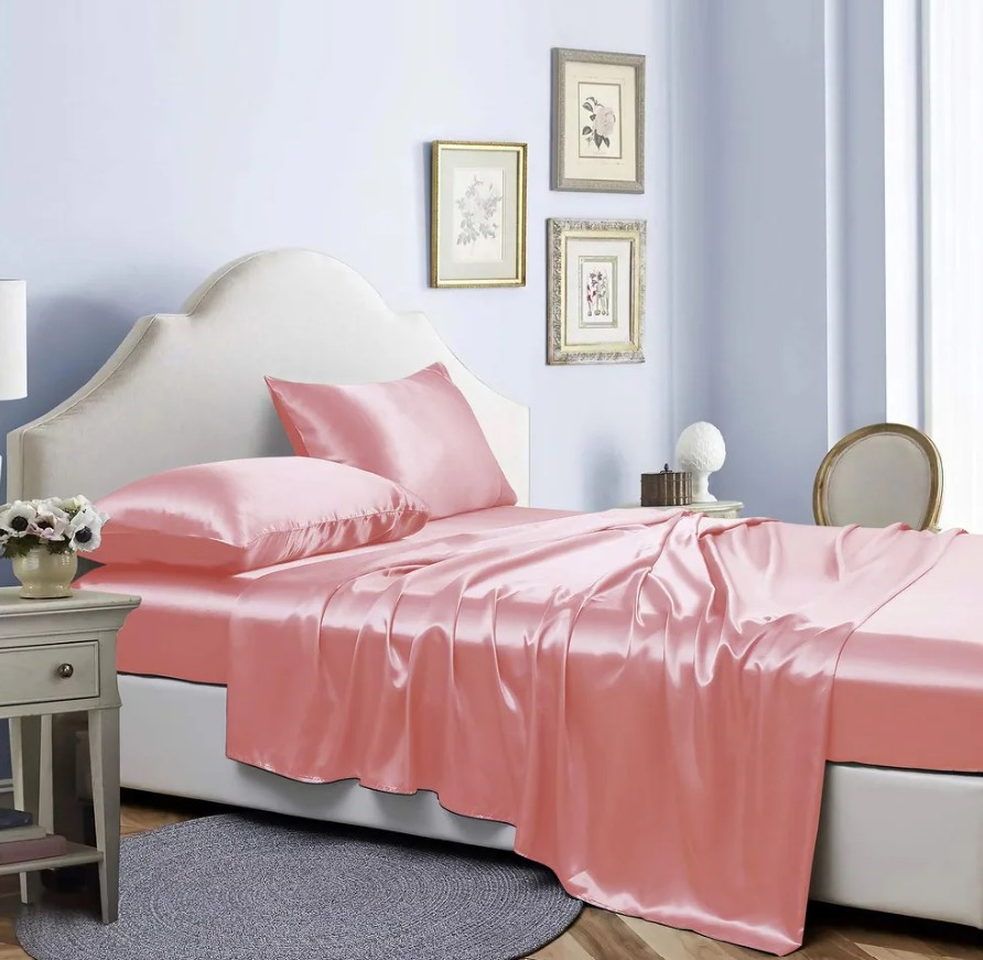 Bibb Home Silky Satin 4 Piece Sheet Set - Gallery 24